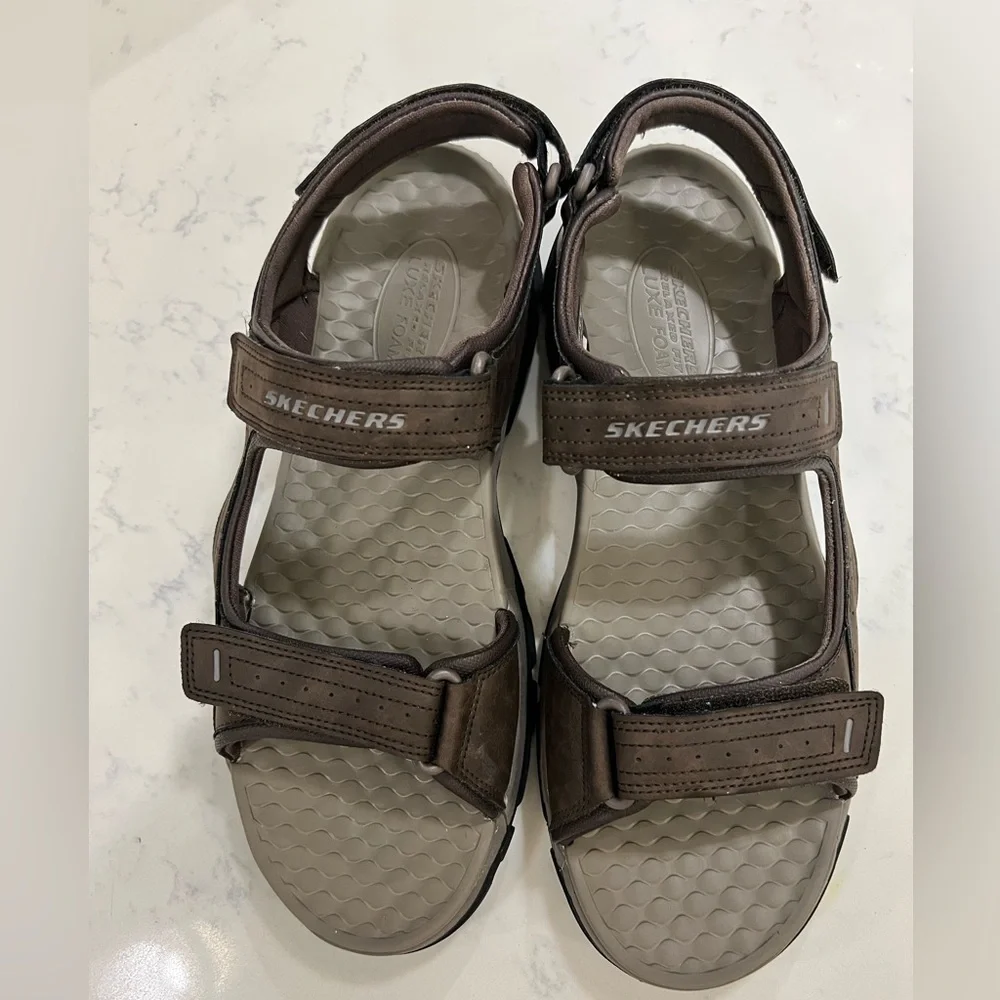 Skechers Dark Brown Open-Toe Sandals